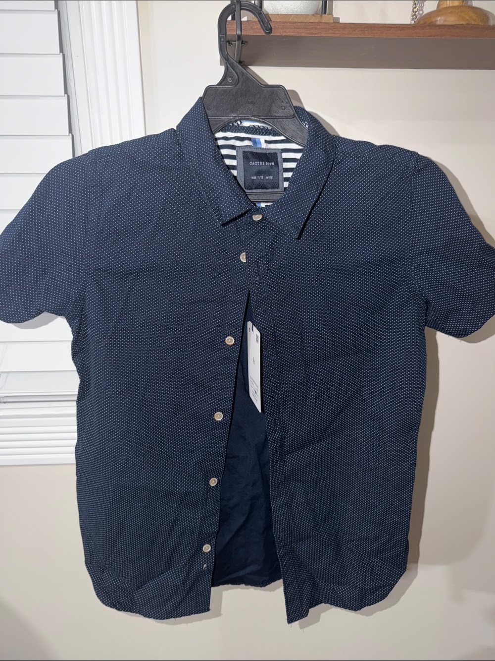 Cactus Navy Microdot Short-Sleeve Button-Down Shirt